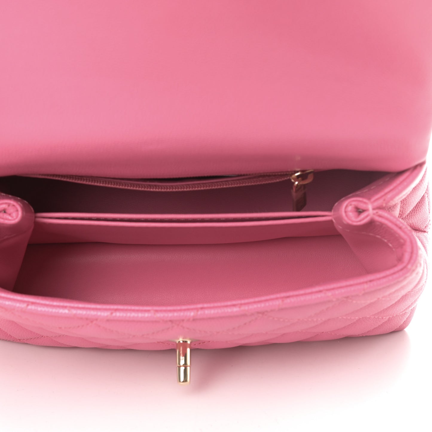Caviar Lizard Embossed Quilted Mini Coco Handle Flap Pink