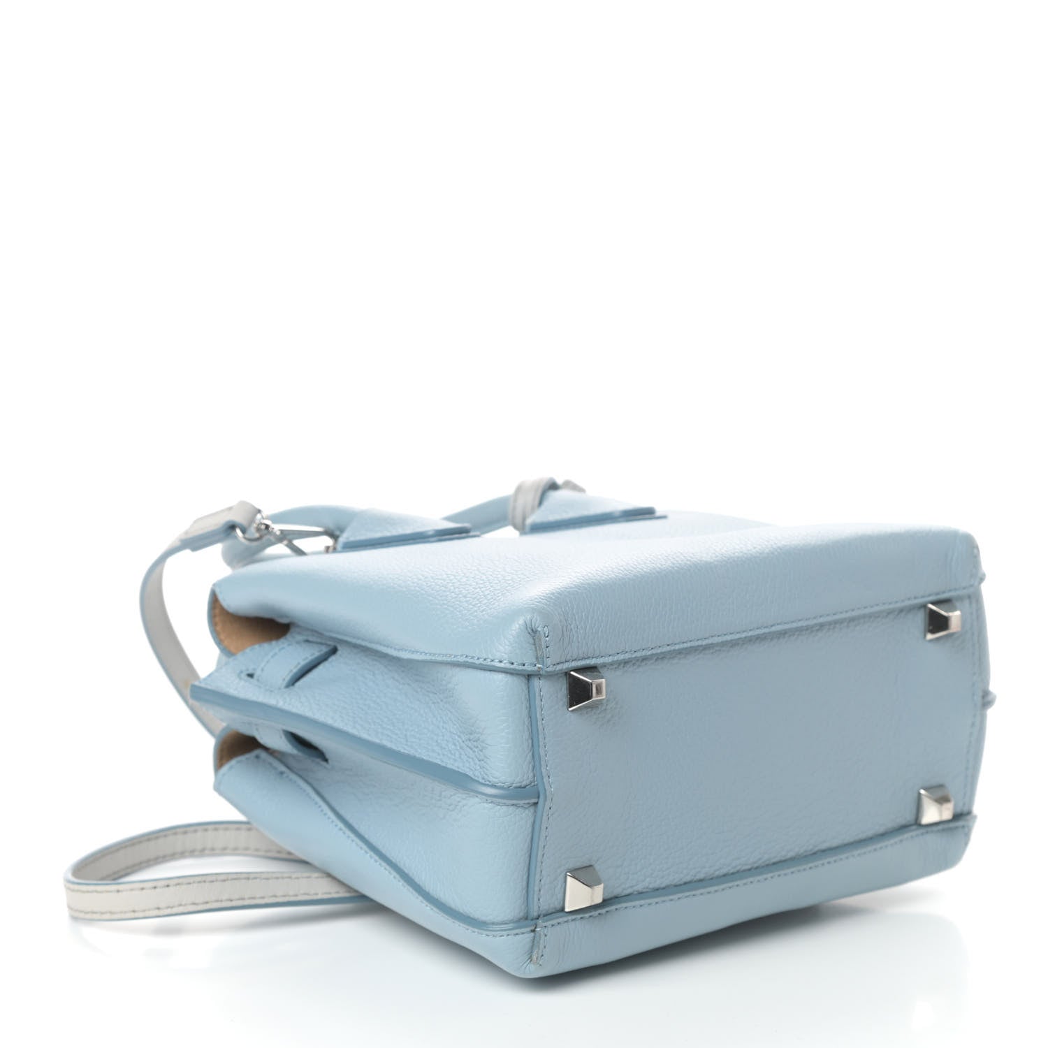 MCM Grained Calfskin Mini Milla Tote Sky Blue 4 of 7