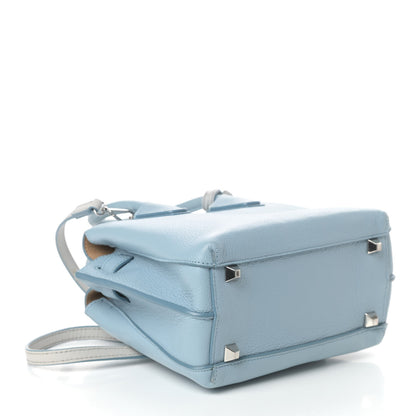 MCM Grained Calfskin Mini Milla Tote Sky Blue 4 of 7