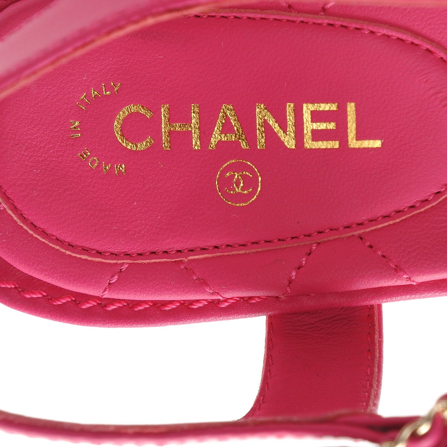 Chanel Lambskin CC Chain Thong Sandals 39.5 Fuchsia 7 of 8