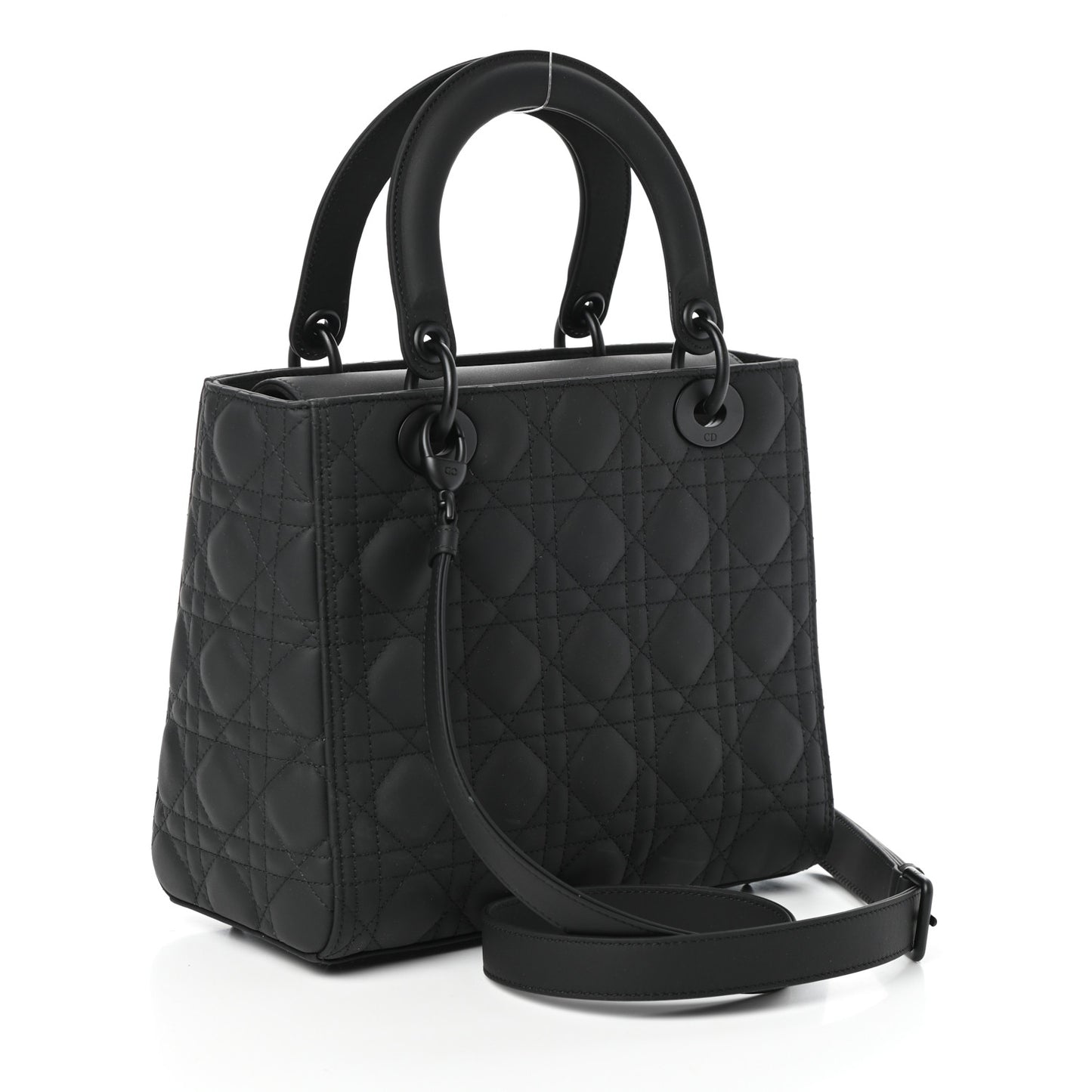 Ultra Matte Calfskin Cannage Medium Lady Dior Black