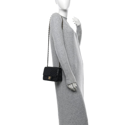 Chanel Lambskin Chevron Quilted Mini Square Flap Black 2 of 12