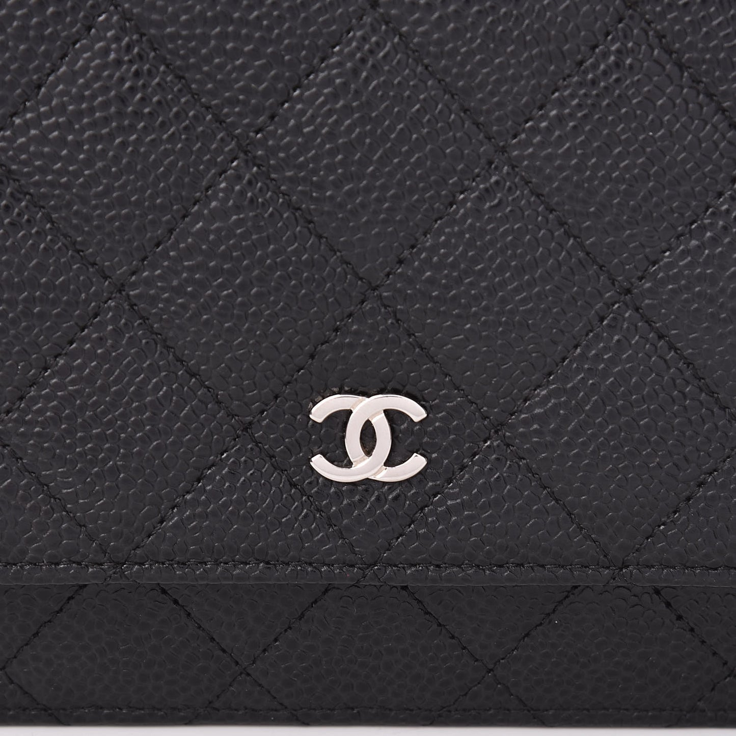 Caviar Quilted Wallet On Chain WOC Black