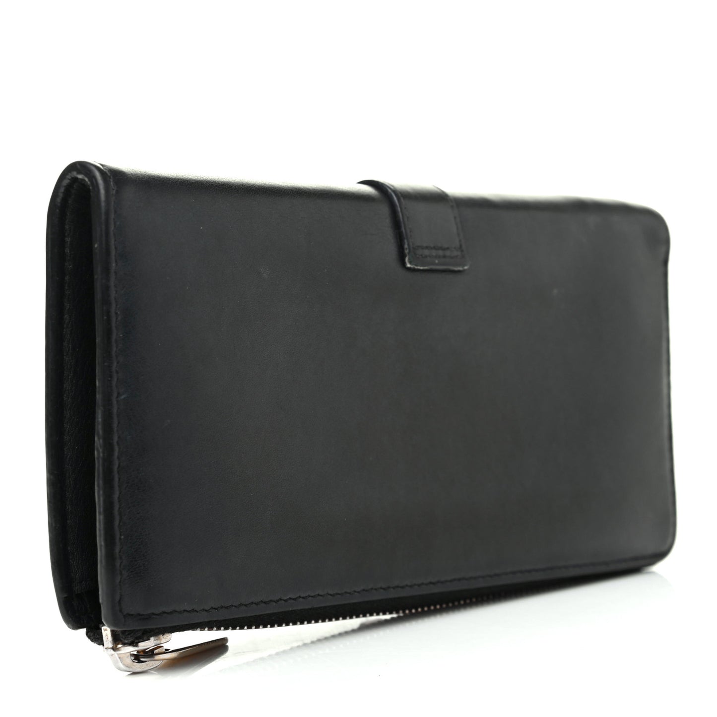 Calfskin Classic Y Ligne Zip Around Wallet Black