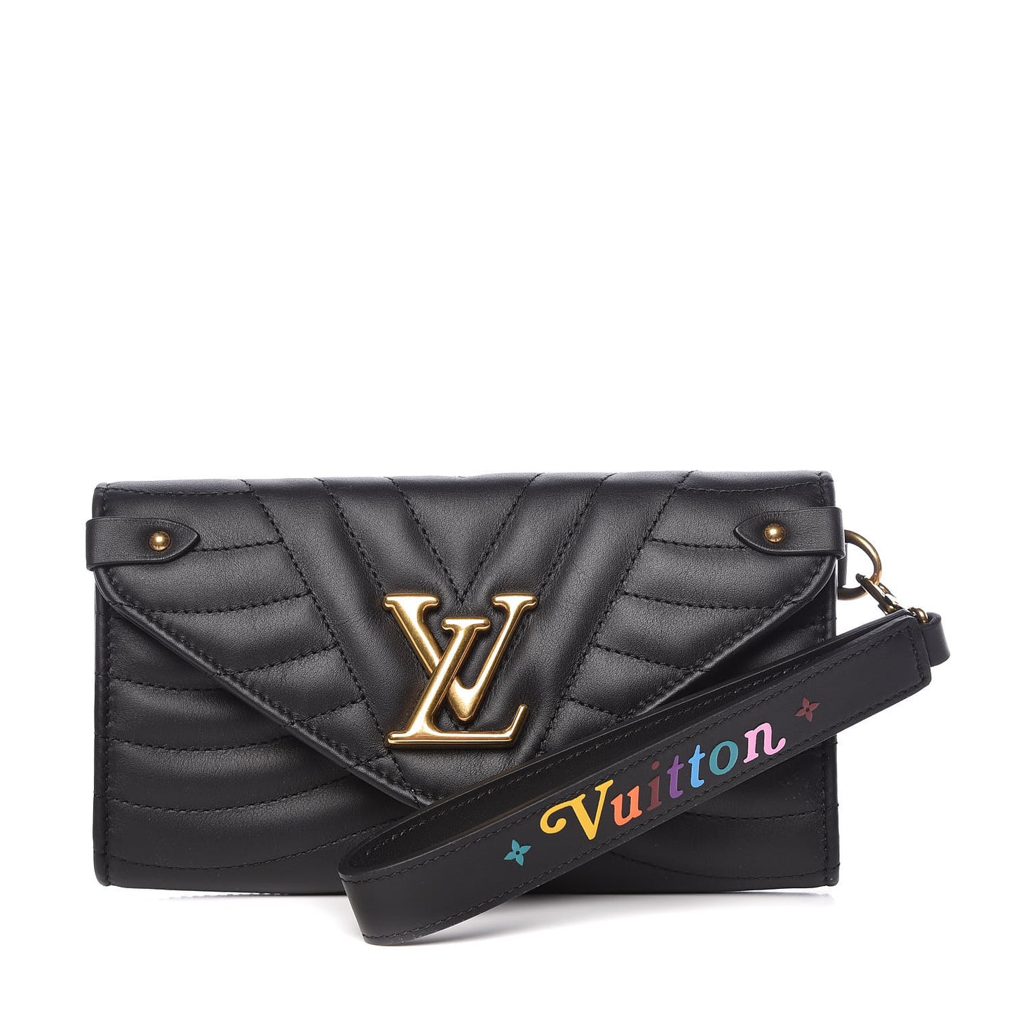Calfskin New Wave Long Wallet Black