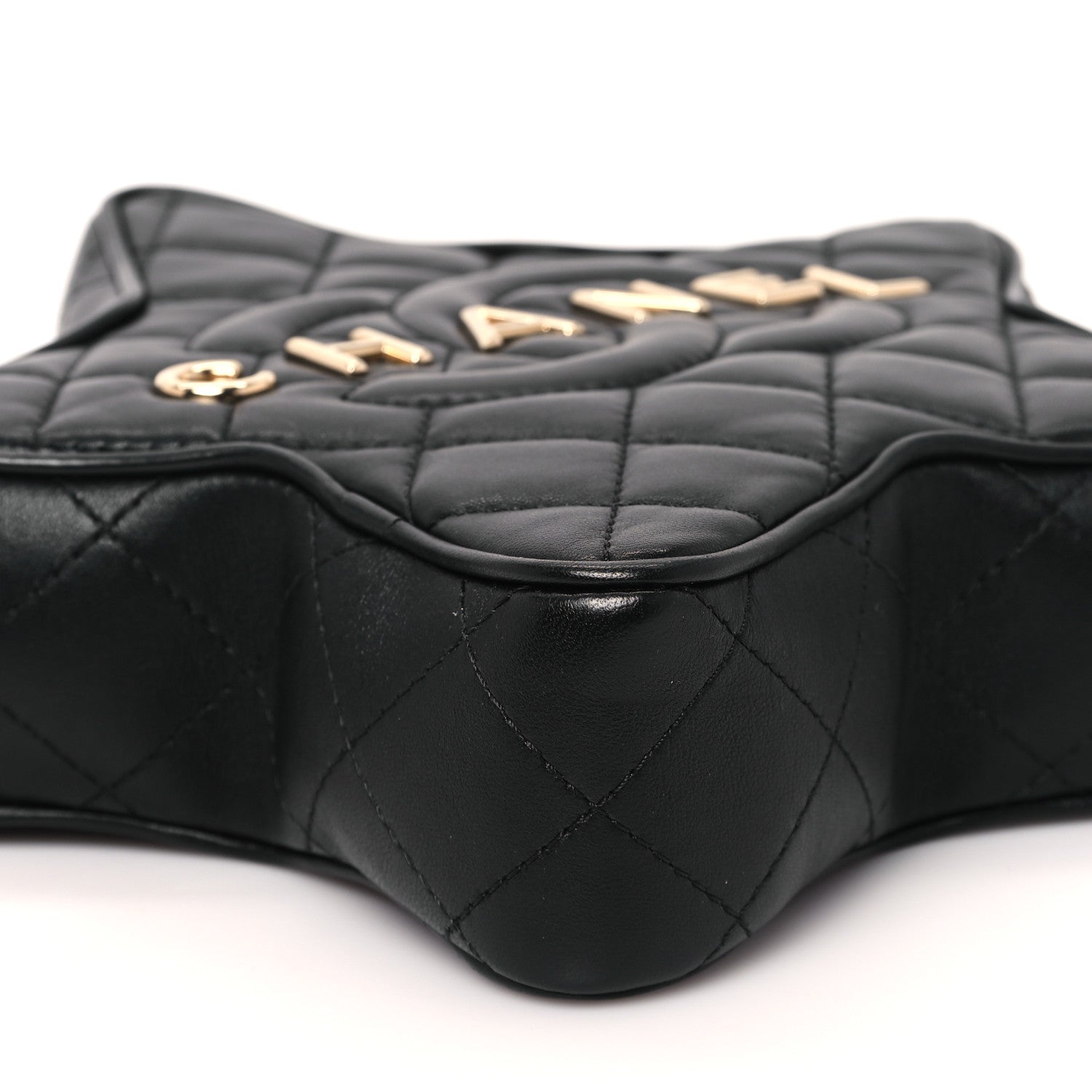 Chanel Lambskin Quilted Walk of Fame Star Bag Black 9 of 10