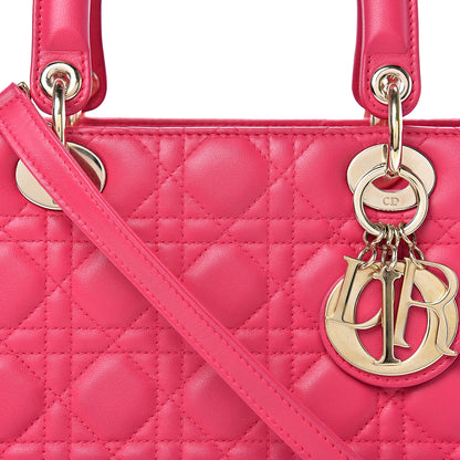 Christian Dior Lambskin Cannage Medium Lady Dior Fuchsia 7 of 10