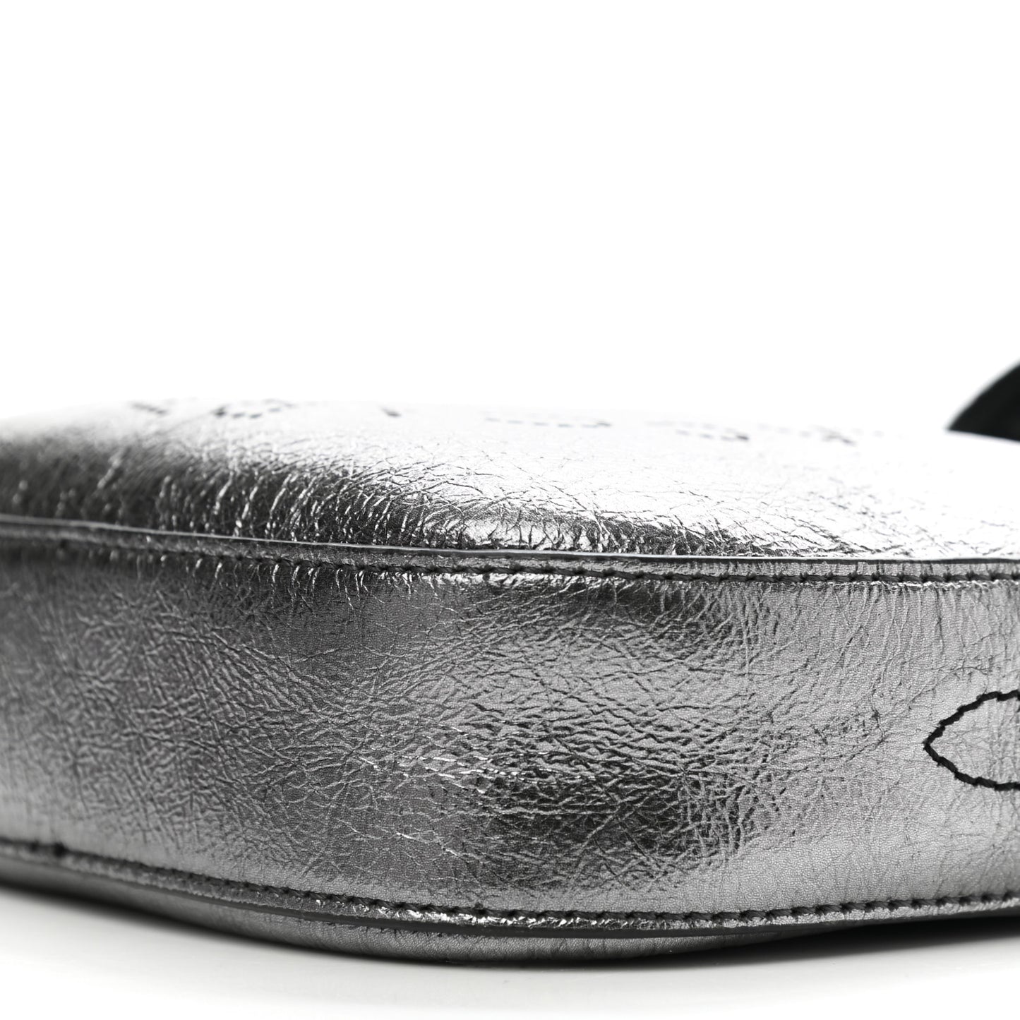 Metallic Eco Alter Nappa Perforated Logo Convertible Belt Bag Silver