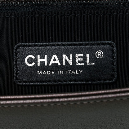 Chanel Iridescent Goatskin Quilted New Medium Boy Flap Dark Gold 5 of 8