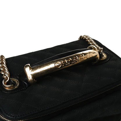 Chanel Iridescent Grained Calfskin Quilted Globe Trotter Vanity Case Black 11 of 16