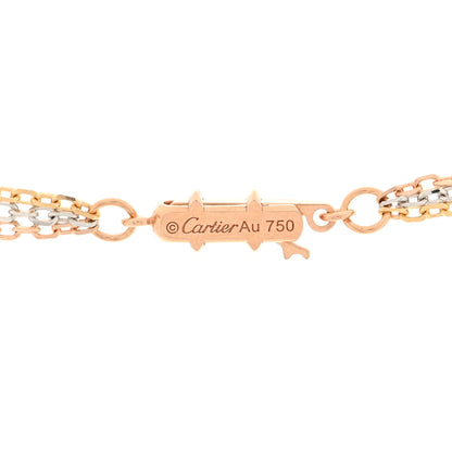 Cartier 18K Pink Yellow White Gold Three Chain Necklace 4 of 5
