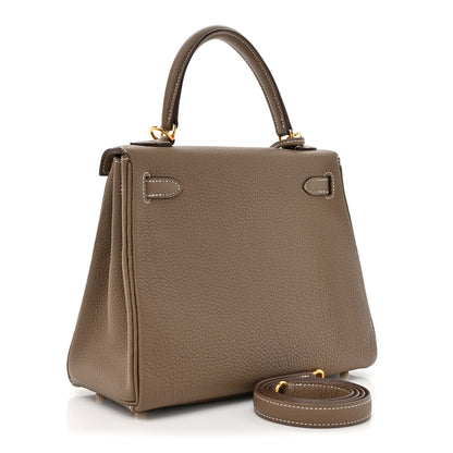 Hermes Togo Kelly Retourne 25 Etoupe 3 of 14