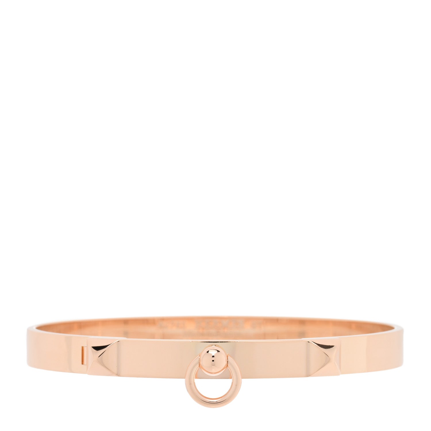 Hermes 18K Rose Gold PM Collier De Chien Bracelet ST 1 of 4
