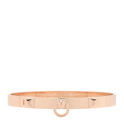 Hermes 18K Rose Gold PM Collier De Chien Bracelet ST 1 of 4