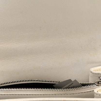 Versace Croc Stamped Patent Palazzo Sultan Shoulder Bag White 11 of 11