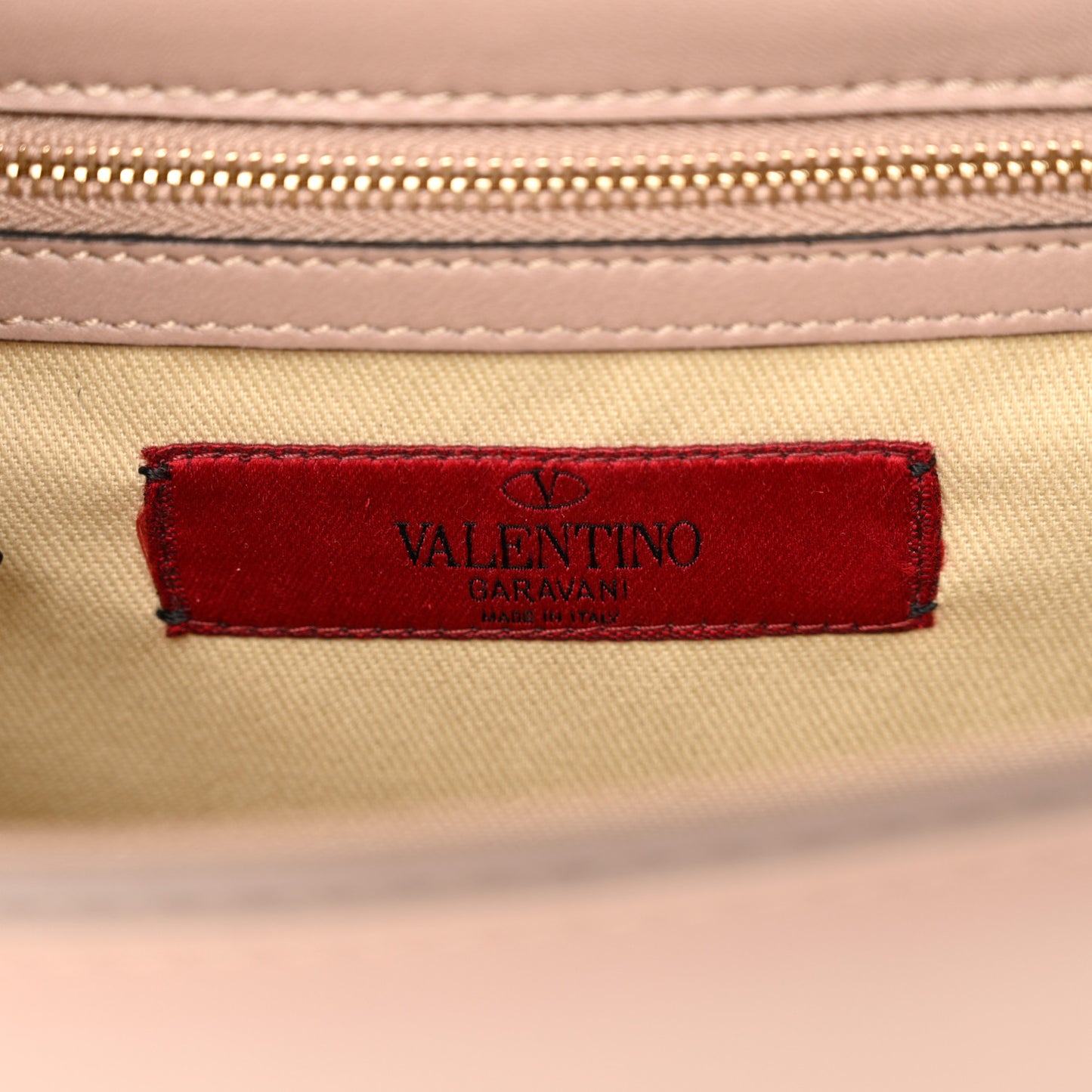 Vitello Small Glam Lock Rockstud Flap Poudre