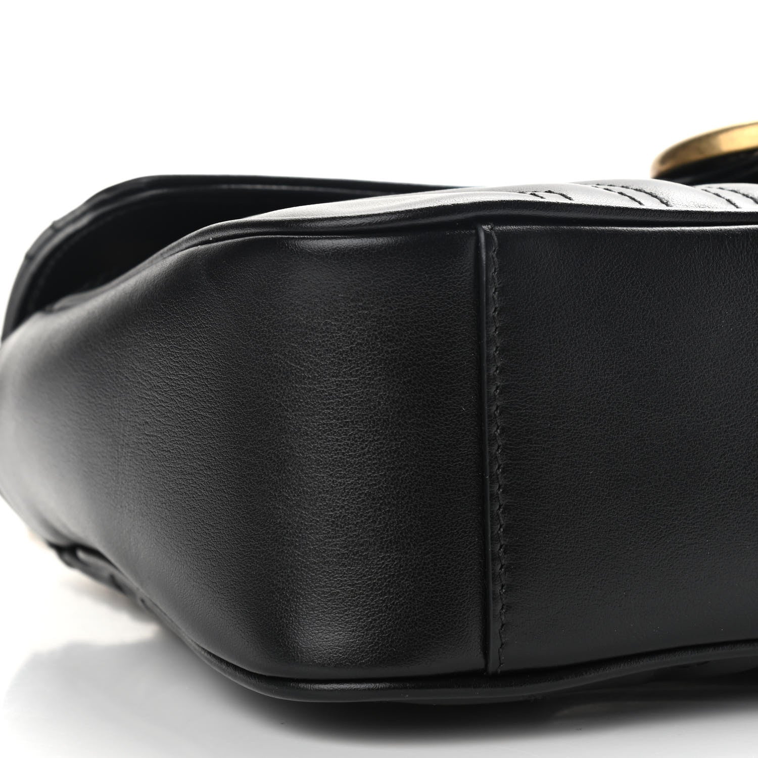 Gucci Calfskin Matelasse Small GG Marmont Shoulder Bag Black 8 of 9