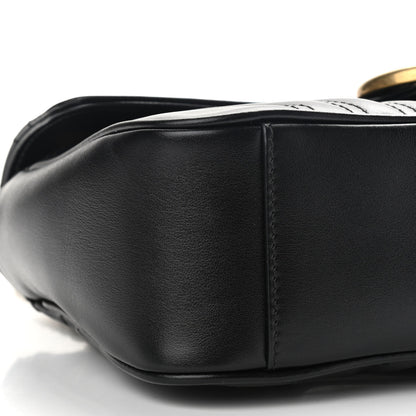 Gucci Calfskin Matelasse Small GG Marmont Shoulder Bag Black 8 of 9