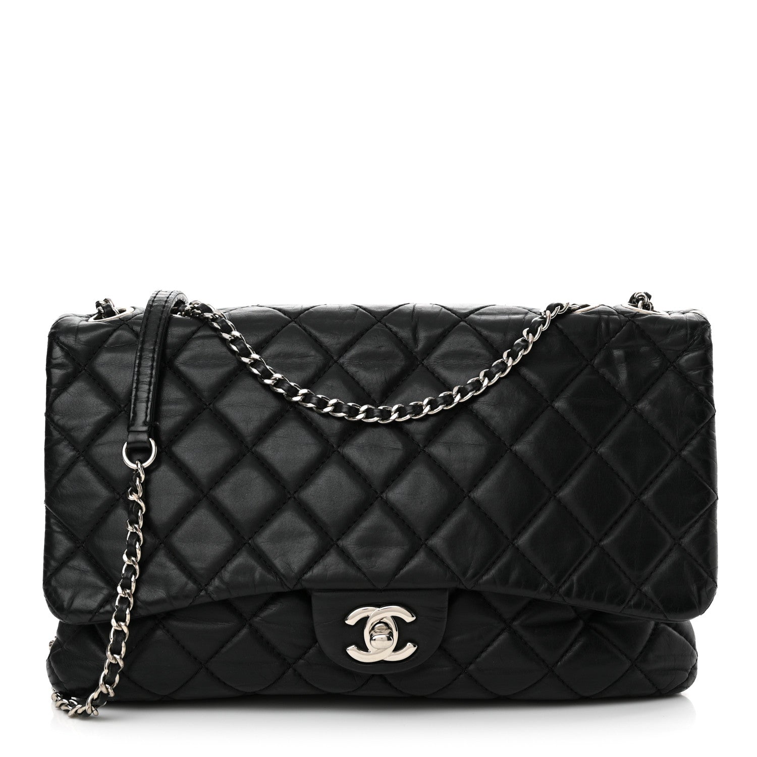 Chanel Lambskin Quilted Jumbo Chanel 3 Flap Black 1 of 13