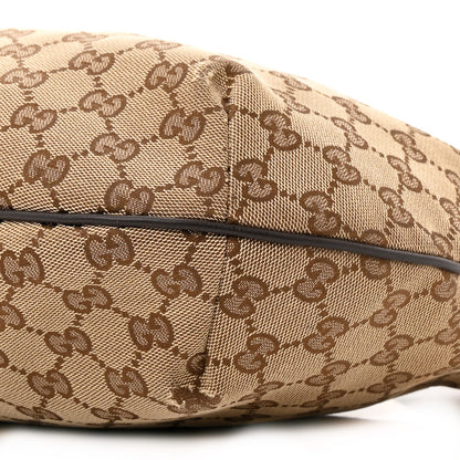 Gucci Monogram Web Medium Half Moon Hobo Dark Brown 10 of 20