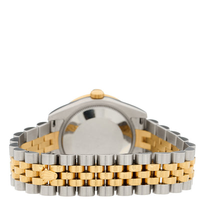 Rolex Stainless Steel 18K Yellow Gold Diamond 31mm Oyster Perpetual Datejust Watch Silver 178383 3 of 5