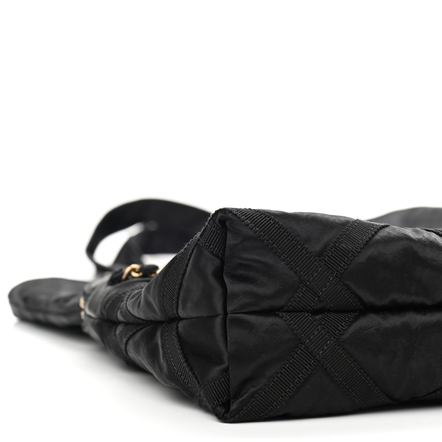 Nylon Grosgrain Large Lifestyle Pouch With Foldable Tote Black