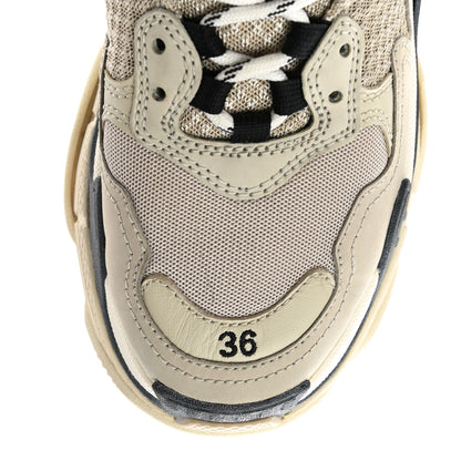 Balenciaga Fabric Mesh Womens Triple S Sneakers 36 Beige Black 9 of 9