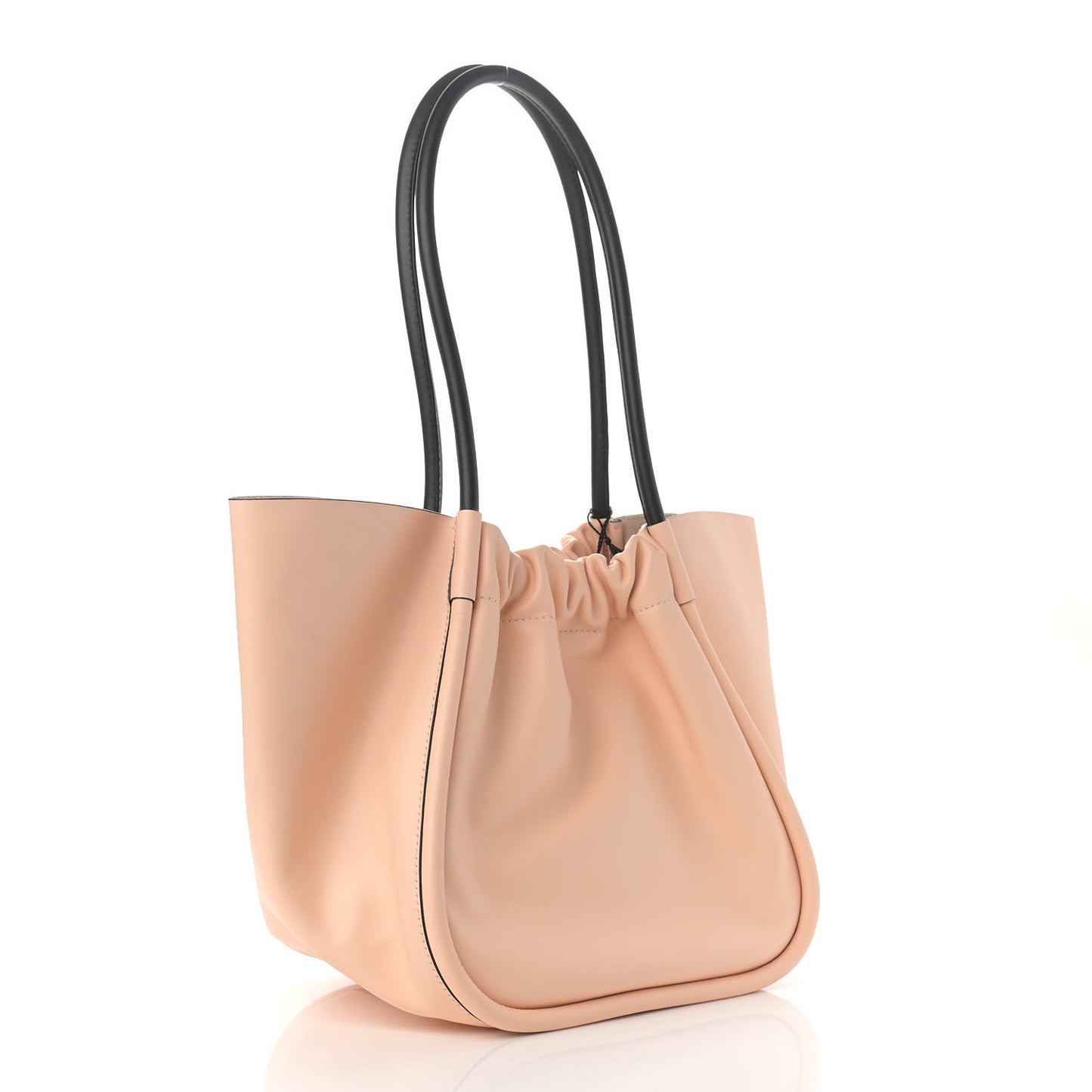 Calfskin Large Ruched Tote Peach