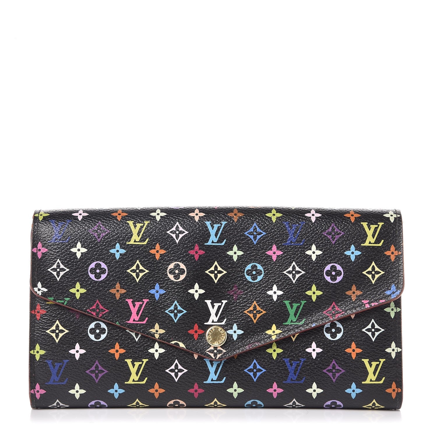 Louis Vuitton Monogram Multicolor Sarah Wallet NM Black Grenade 1 of 6
