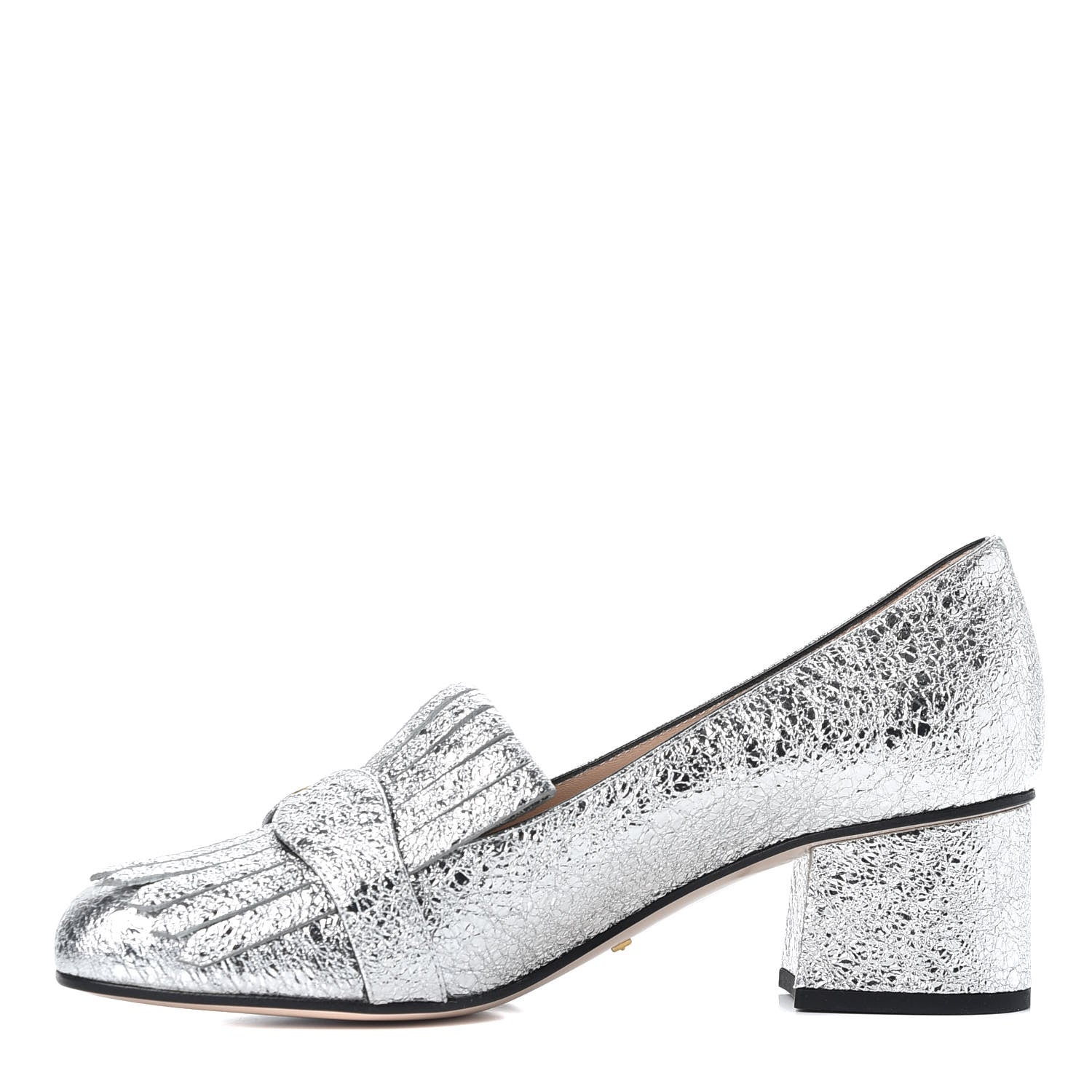 Gucci Galassia GG Marmont Fringe 50mm Loafer Pumps 36.5 Argento 1 of 11
