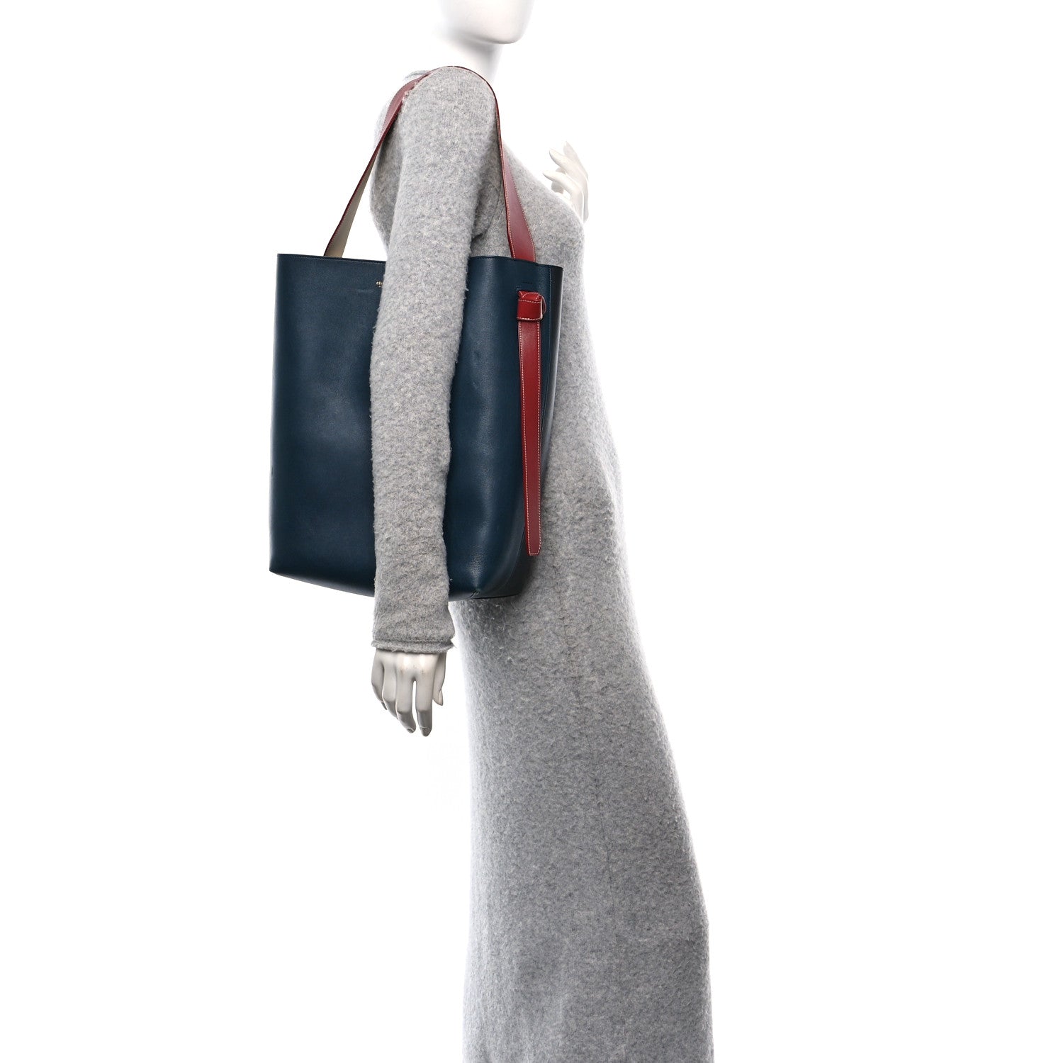 Celine Shiny Smooth Calfskin Small Twisted Cabas Navy Black 2 of 11