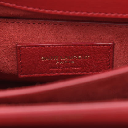 Saint Laurent Pony Hair Calfskin Leopard Print Medium Monogram Sunset Red 7 of 11