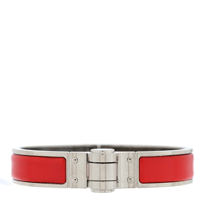Hermes Enamel Charniere Uni Narrow Hinged Bracelet S Rouge Vif 1 of 4