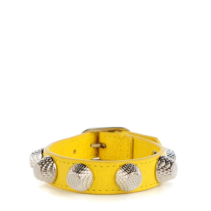 Balenciaga Agneau Giant Silver Hardware Stud Bracelet Curry 1 of 6