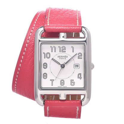 Hermes Stainless Steel Chevre Mysore 29mm Cape Cod Double Tour Quartz Watch Bougainvillier 1 of 9