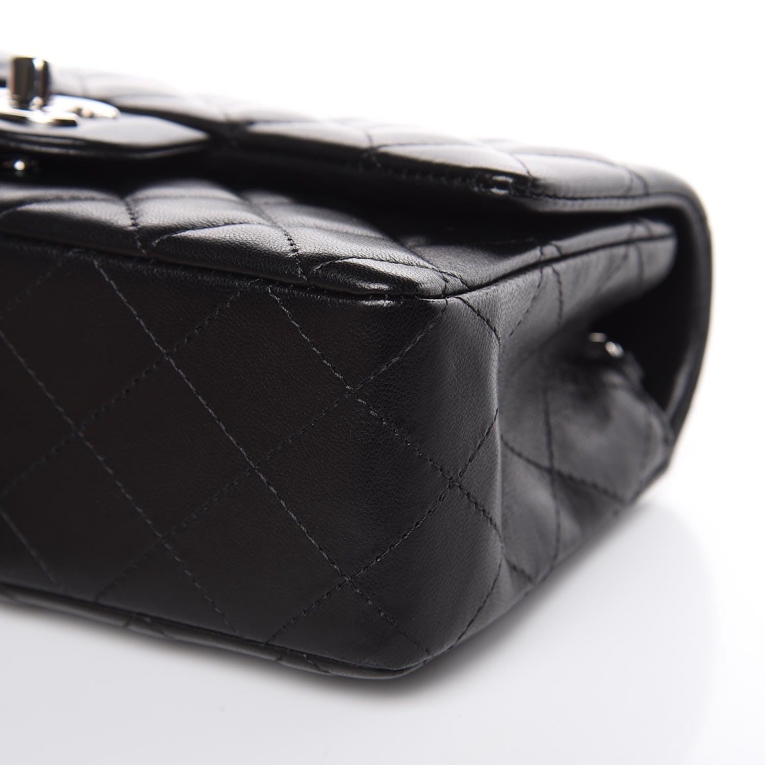 Chanel Lambskin Quilted Mini Rectangular Flap Black 9 of 14