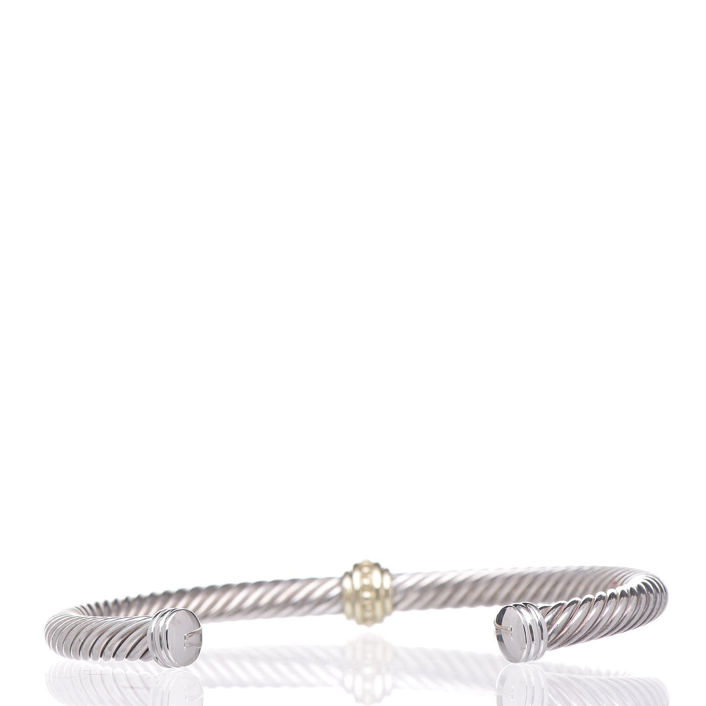 Sterling Silver 14K Yellow Gold 5mm Cable Classics Single Station Bracelet