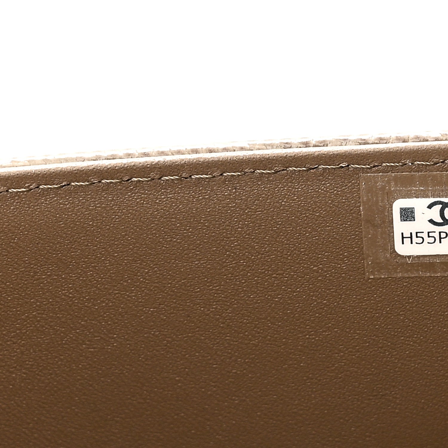 Chanel Calfskin Lizard Embossed Top Handle Long Clutch With Chain Dark Khaki 8 of 12