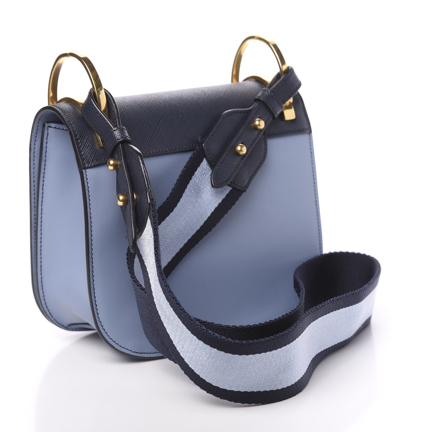 Prada City Calfskin Saffiano Pionniere Saddle Bag Astrale Baltico 3 of 11
