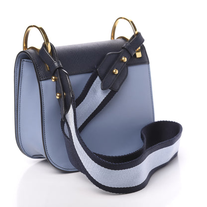 Prada City Calfskin Saffiano Pionniere Saddle Bag Astrale Baltico 3 of 11