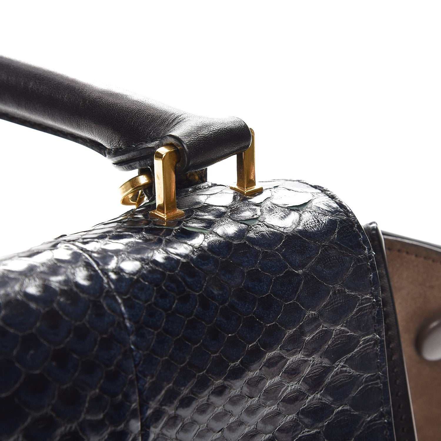 Celine Python Suede Medium Trapeze Midnight 9 of 11