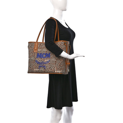 MCM Visetos Medium Liz Reversible Shopper Tote Cognac 2 of 16