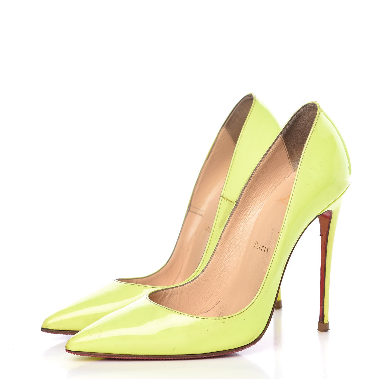 Christian Louboutin Patent So Kate 120 Pumps 38 Neon Yellow 3 of 27