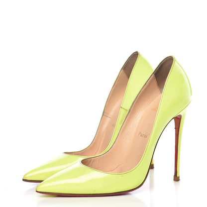 Christian Louboutin Patent So Kate 120 Pumps 38 Neon Yellow 3 of 27