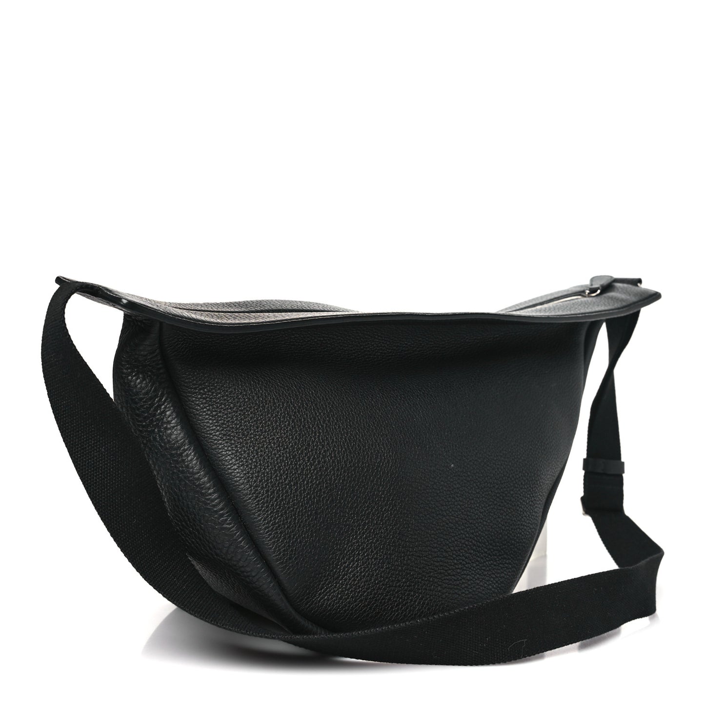 Grained Calfskin Large Slouchy Banana Bag Black