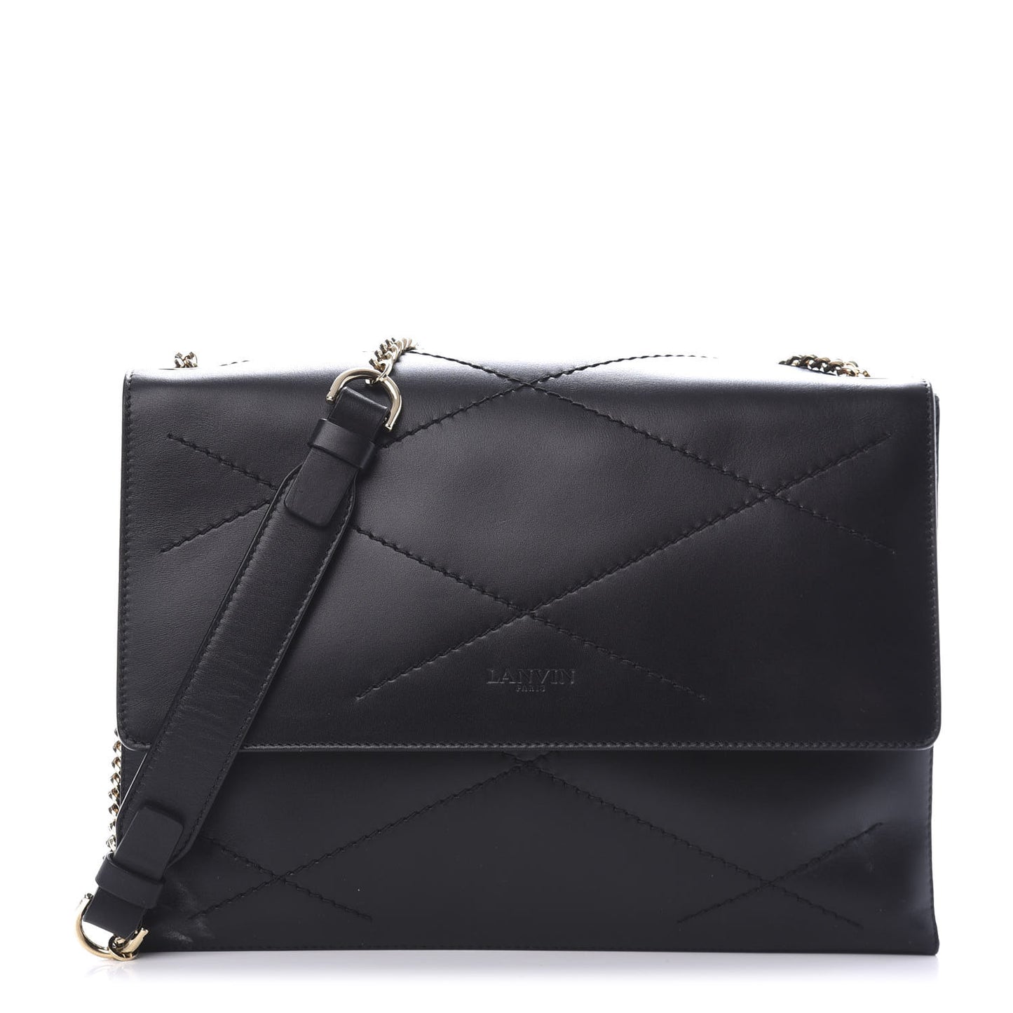 Lambskin Quilted Medium Sugar Flap Shoulder Bag Black