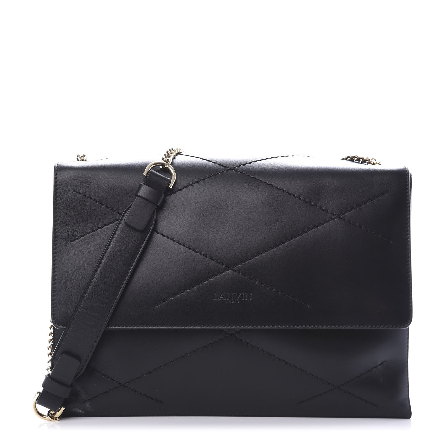 Lanvin Lambskin Quilted Medium Sugar Flap Shoulder Bag Black 1 of 13