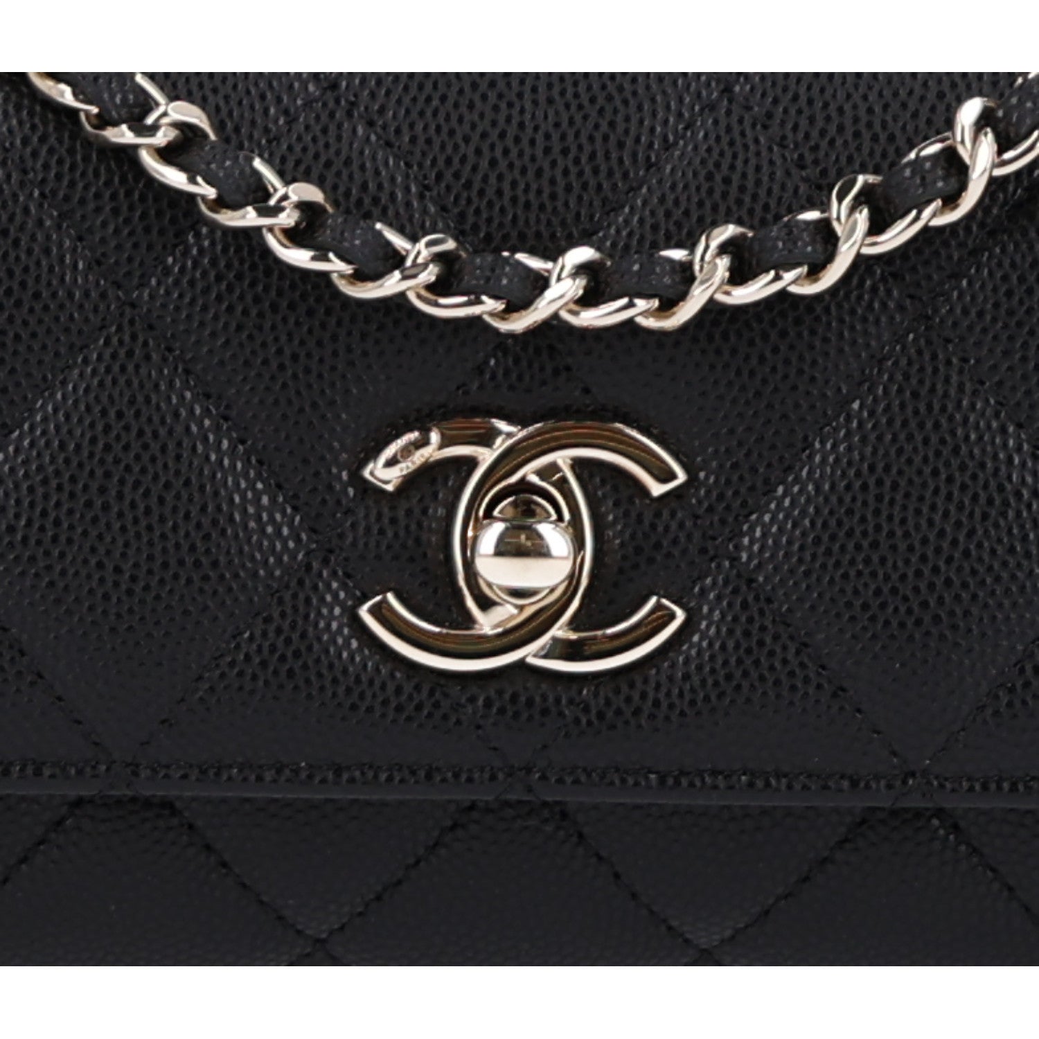 Chanel Caviar Quilted Coco Handle East West Clutch With Chain Black 9 of 11