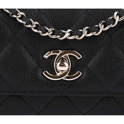 Chanel Caviar Quilted Coco Handle East West Clutch With Chain Black 9 of 11