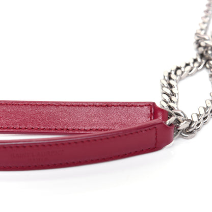 Saint Laurent Calfskin Y Quilted Monogram Medium Loulou Chain Satchel Lipstick Red 20 of 20